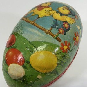 Vintage Paper Mache Easter Egg Candy Holder